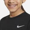 Nike Dri-FIT Miler Logo Multicolor Crew Neck Short Sleeve T-Shirt Kids Tops Black DD3055-010