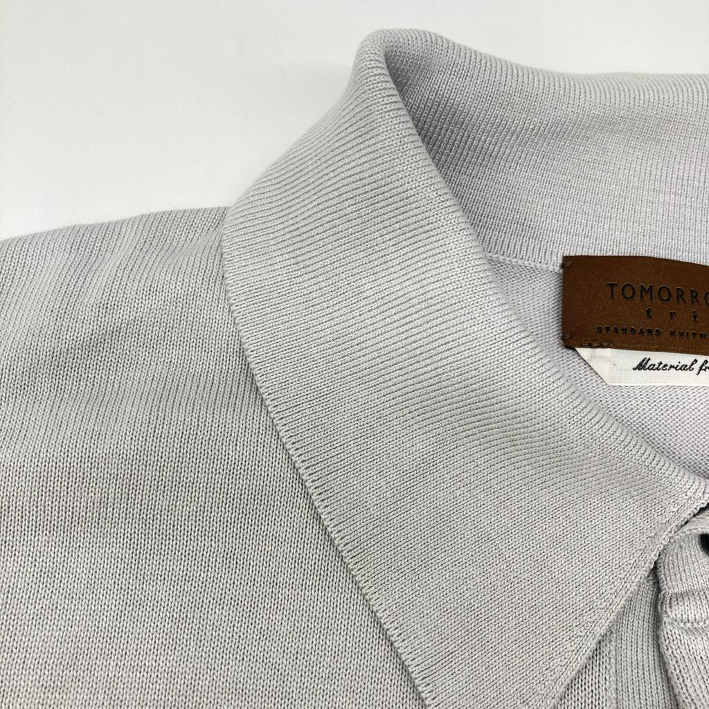 TOMORROWLAND [Excellent Condition] 61-02-22-02011 Silk Cotton Knit Polo Shirt/ tops M Light grayUsed