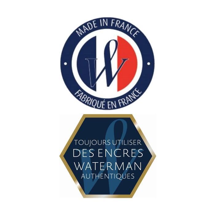 WATERMAN boîte de 8 cartouches longues, encre Bleu Sérénité effaçable pour stylo plume