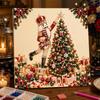 5D Pearl Painting Kit Framed with Nutcracker Decorating Christmas Tree Sparkling Bead Art Canvas DIY Relaxing Craft for Wall Decor Gift