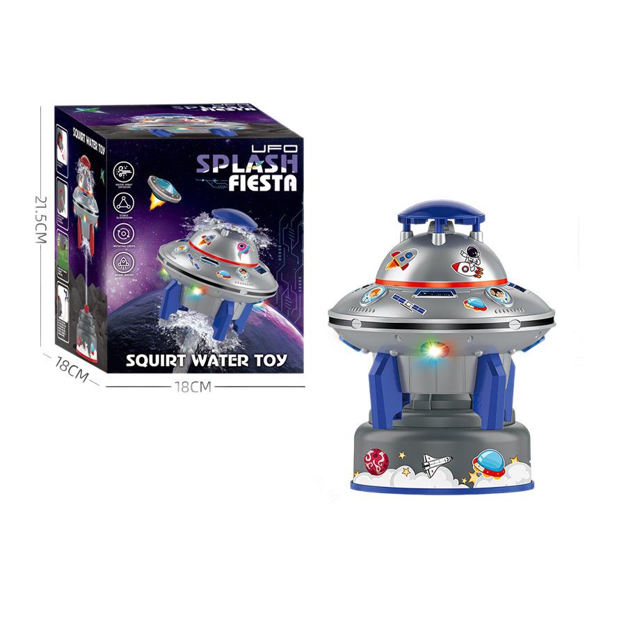 360° Rotating UFO Sprinkler: Luminous Foot-Powered Outdoor Water Toy for Kids