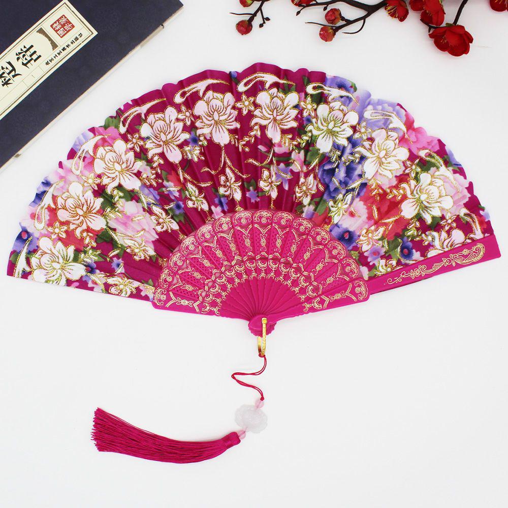 Silk Chinese-Style Folding Fan: Cheongsam, Hanfu, Dance, Wing Chun, Photography Prop