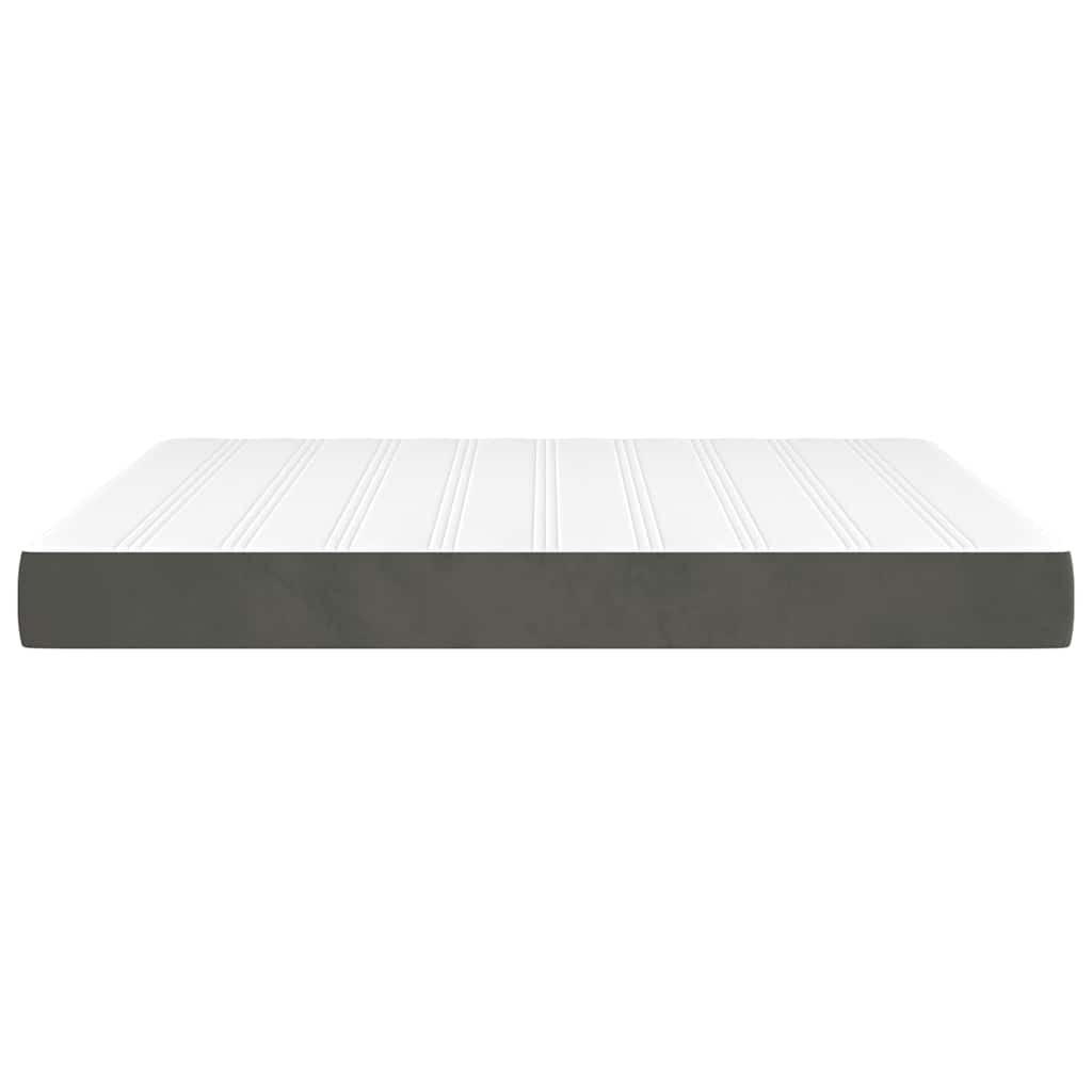 Pocket Spring Mattress Medium Firm Dark Grey 160 x 210 x 20 cm Velvet
