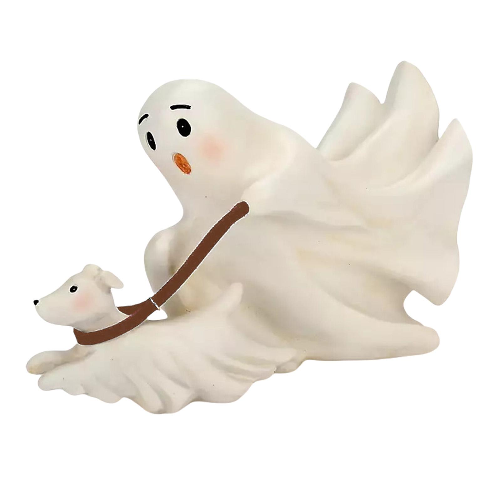 

Unique Ghostly Walking Dog Statue Resins Crafts Figurine Ornament for Halloween Festivals Home and Garden Decoration бежевый