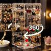 Detachable Rotating Jewelry Storage Box, Earring Display Stand, Bracelet Organizer, Necklace Rack, 360 Degree