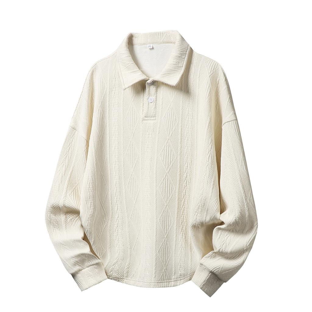 Men's Knit Polo Long Sleeve Sweaters Collared Polo Sweater Casual Dress Pullover Golf Sweaters Knitted Polos V Neck Button Pullover Sweaters for Men