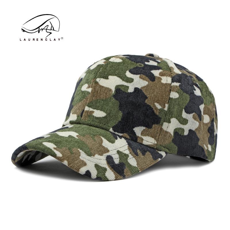 Hats Men and Women Autumn and Winter New Hard Top Corduroy Baseball Cap Camouflage Cap Tide