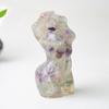 Resin Art Sculpture Of Female Figure With Natural Water Crystals For Desk Display