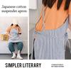 Förkläde i bomull i japansk stil, smutsavvisande, stora fickor, köksförkläde, lättviktigt, andningsbart, kaféuniform