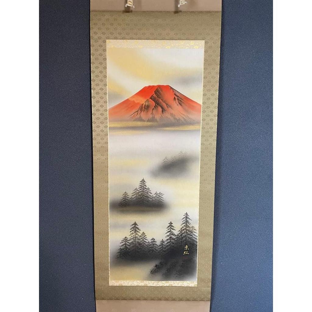 Used Mount Fuji Hanging Scroll, Red Fuji, Price Reduced.