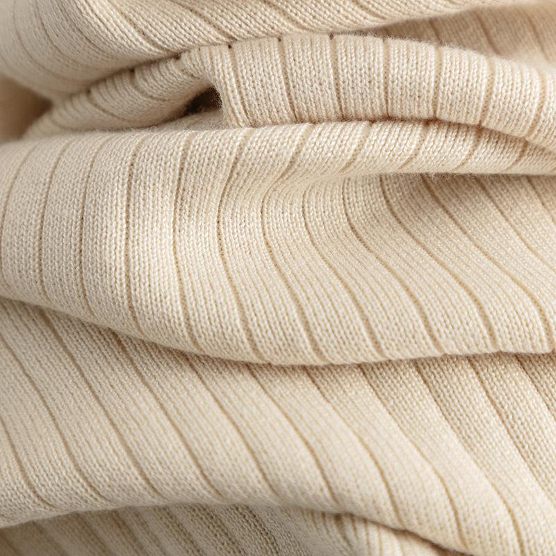 QICED Knitted Casual Women's Wear Autumn and Winter Color-blocking Long-sleeved Fashionable Two-piece Suit for Women