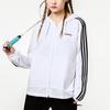 adidas Neo Training Sports Striped Loose Hooded Jacket Women Jackets White H36745
