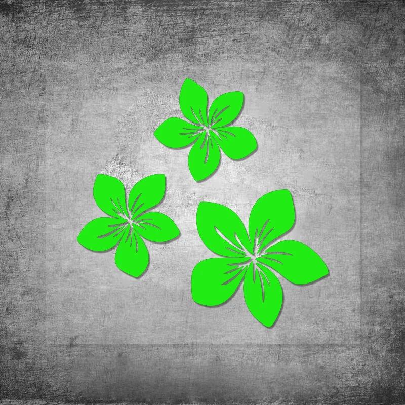 3pcs Pretty Flower Graphics Car Stickers for Rear Window Cover Scratches on Auto Bumper Body Moto Racing Helmet Blossom Decals