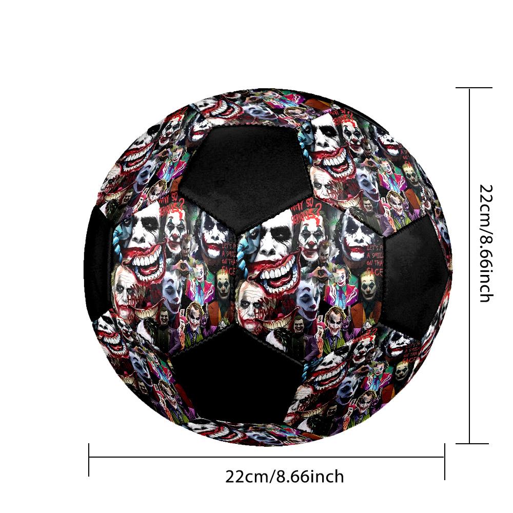 Joker Clown Indoor Soccer Ball Colorful All Ages Size 5 Machine Stitched PVC Competition Ready Durable High-Bounce