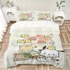 3pcs Cute Pochacco Sanrio Quilt Set - Soft and Comfortable Bedroom, Guest Room and Dorm Decor Bedding Set 1 Quilt Cover + 2 Pillowcases.S012