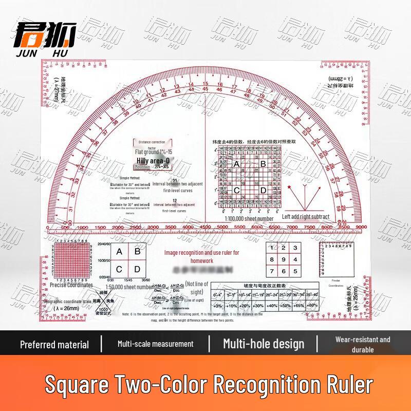 Professional Map Reading Geographic Coordinate Ruler Set