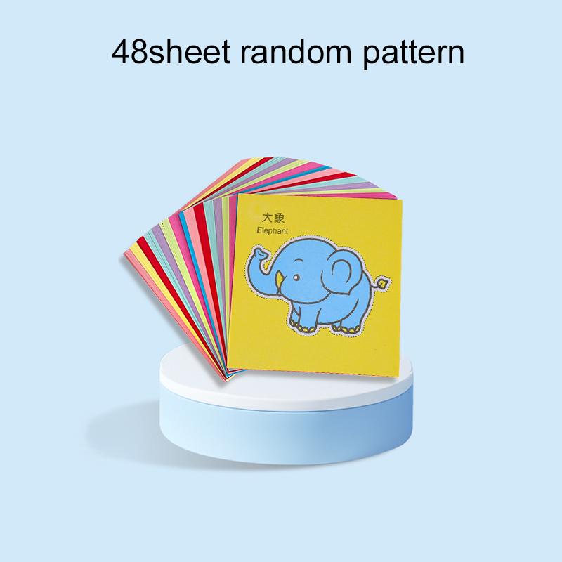 48/96sheets Children Paper Cuttings Toys Early Education Toy Colored Paper Handmade Painting Art Supply Handicrafts for Kids TMZ