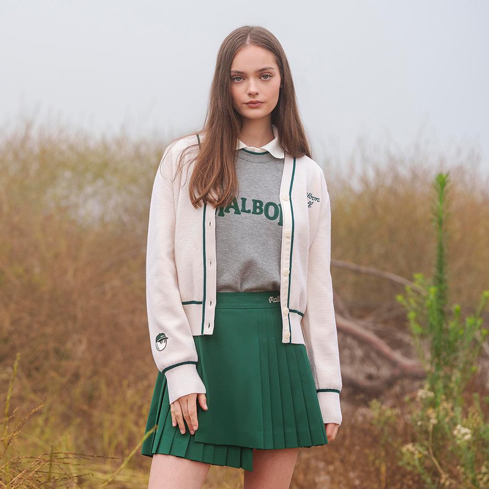 MALBON GOLF Asymmetrical Wrap Skirt Green (Woman)