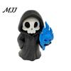 Three-dimensional Texture Statue Mini Grim Reaper Statue, 3D Printed Halloween Skull Party Ornament Figurine for Tabletop, Desk, Shelf Home