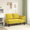 VidaXL Chaise Longue with Yellow Velvet Cushions, Upholstered Sofa, Sofa for Bedroom, 2-seater Sofa, 4007577