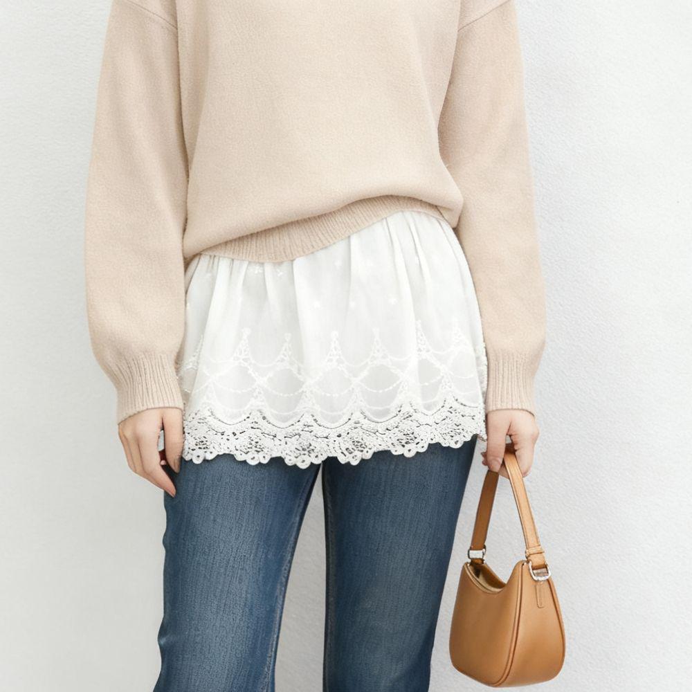 Women's Lace Short Skirt: Spring/Autumn Essential Base Layer with Hem for Coverage