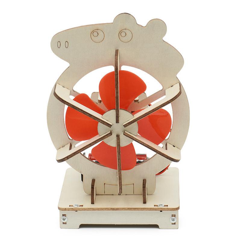 Science Small Production Standalone Intelligent Voice-controlled Fan For 7-14 Year Olds Wooden Diy Electric Educational Toy