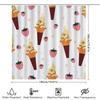 Ice Cream Cone Shower Curtain Cute Strawberry Design For Bathroom Decor Modern Printed Polyester Fabric Various Sizes Available