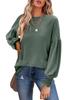 Women's tops, autumn and winter new round neck pleated lantern sleeve women's long European and American T-shirt
