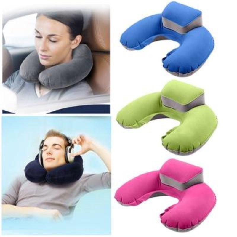 Luxurious Inflatable Travel Pillow Set With Eye Mask And Earplugs For Airplane Comfort