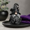 Wizard Hat Gnome with Stars Halloween Gothic Resin Figurine, Dark Faceless Doll for Witchcraft Decor Desk Shelf, Spooky Home Ornament, Trick or Treat
