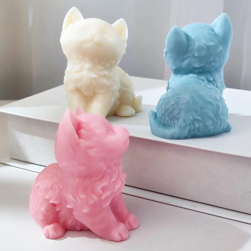 Cat Shape Silicone Mold Candle Resin Making Tool DIY Candle Moulds Ornaments Hand-made Home Decorations Supplies