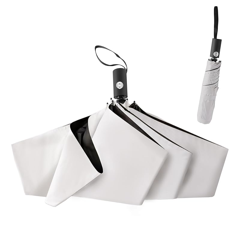 

DEULUKO [Latest staged storage mechanism Reverse prevention safety design] no rebound super lightweight parasol UV cut rate 100% Completely blacked