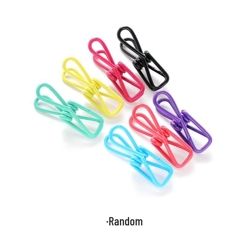 Set of 10 Windproof Clothes Pegs: Strong, Plastic-Coated Iron Clips for Household Laundry Drying