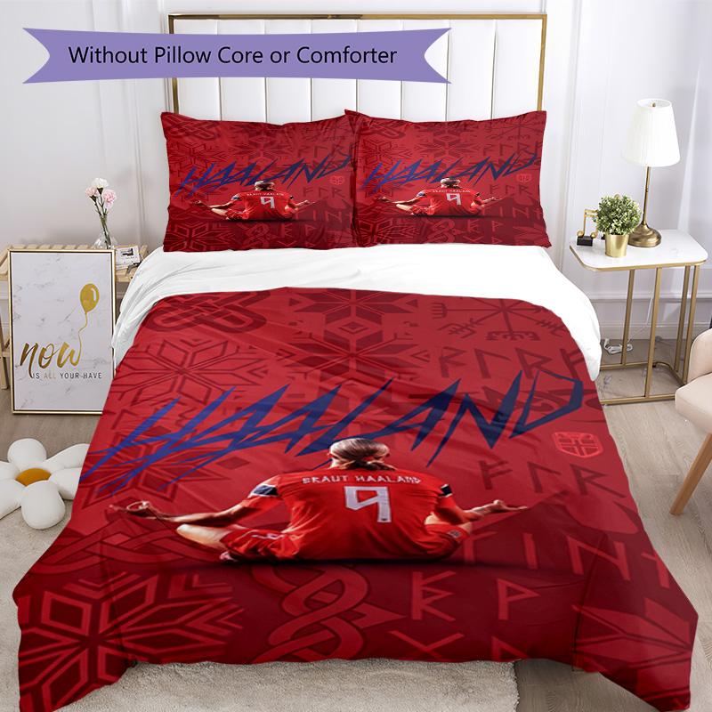 Haaland Bedding Set Breathable Duvet Cover with Pillowcases Decorative Bed Linen for Bedroom Home Decoration Birthday Gift