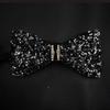 Solid Color Rhinestone Collar Flower British Style Adjustable Gentleman's Bow Tie Bowtie Collar Cravat Men's Suit Accessory