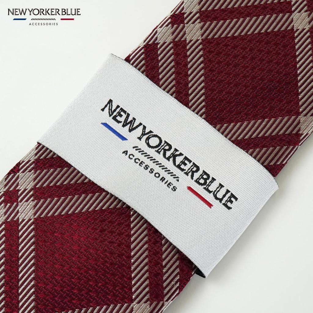 [New Yorker Blue] Kariertes Krawatte NB898936 Rot