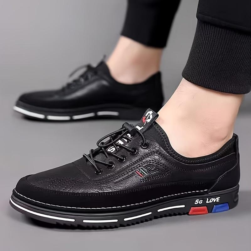 Men'S Plus Size Color Block Dress Shoes - Breathable Non-Slip Rubber Sole, Stylish Lace-Up Design for Business & Casual Wear, Comfortable EVA Insole
