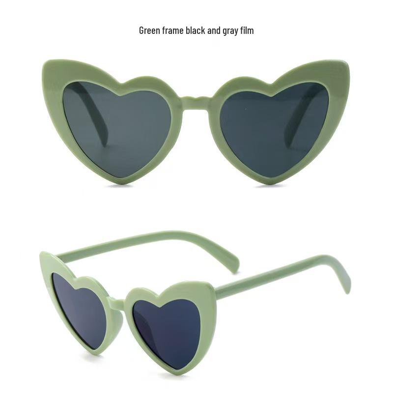 2025 Cross-Border Love UV400 Peach Heart Sunglasses - Glitter Crystal Sun Protection for Women