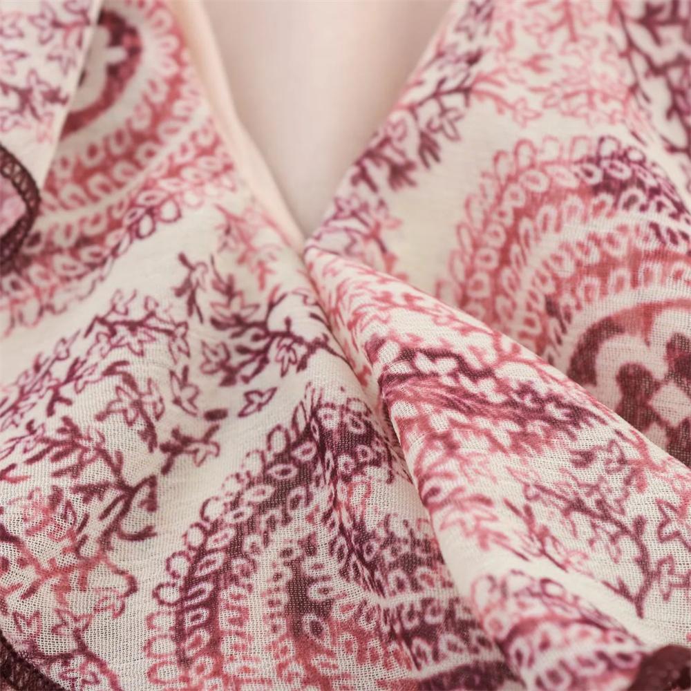 Temperament Layered Decorative Printing Loose Long Sleeve V-Neck Dress Summer New Arrival Women's Clothing