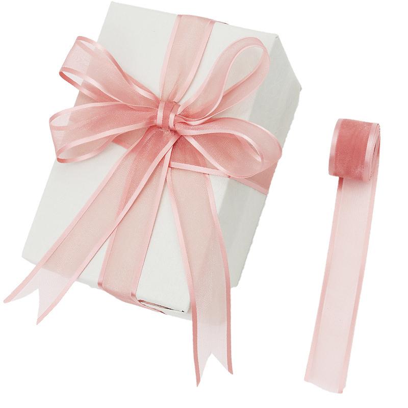 (5Meter/pack) 2.5cm Wide Edge Ribbon Organza Ribbons Wedding Party DIY Crafts Bride Accessories Gift Wrap Xmas DIY Hair