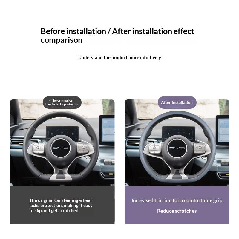 For Byd Dolphin Surf Dolphin Mini Silicone Non Slip Steering Wheel Cover Car Steering Wheel Protective Cover