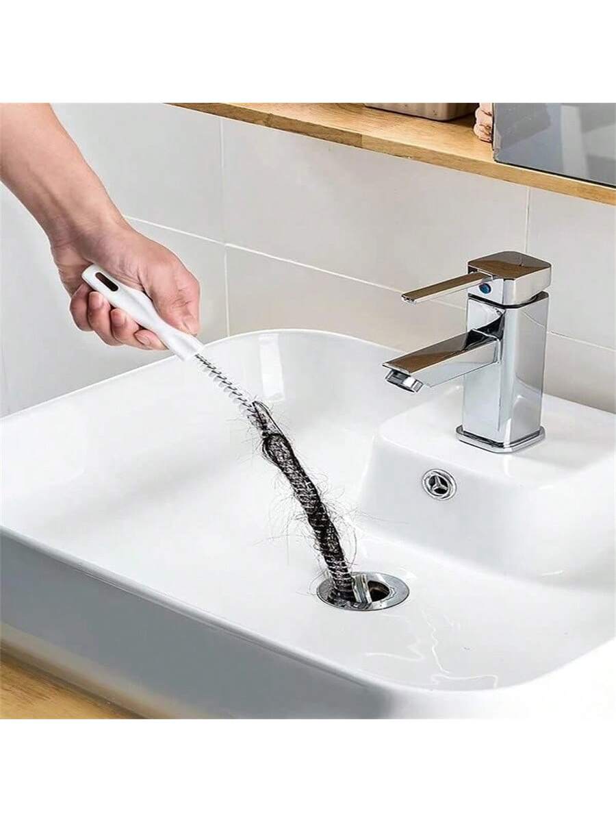 1pc, Multi purpose Pipe Cleaning Brush with Flexible Long Handle, Sink Drain Overflow Cleaning Brush, Washing Machine Cleaning