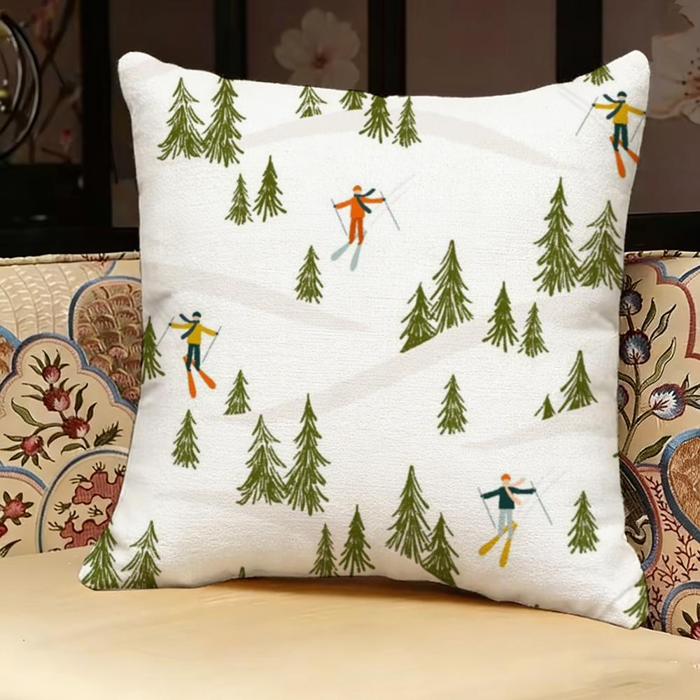 Ski Resort Prop Pillow Case Pillowcase, Double-sided Printed, Sofa Cushion, Bedroom Headboard Pillow