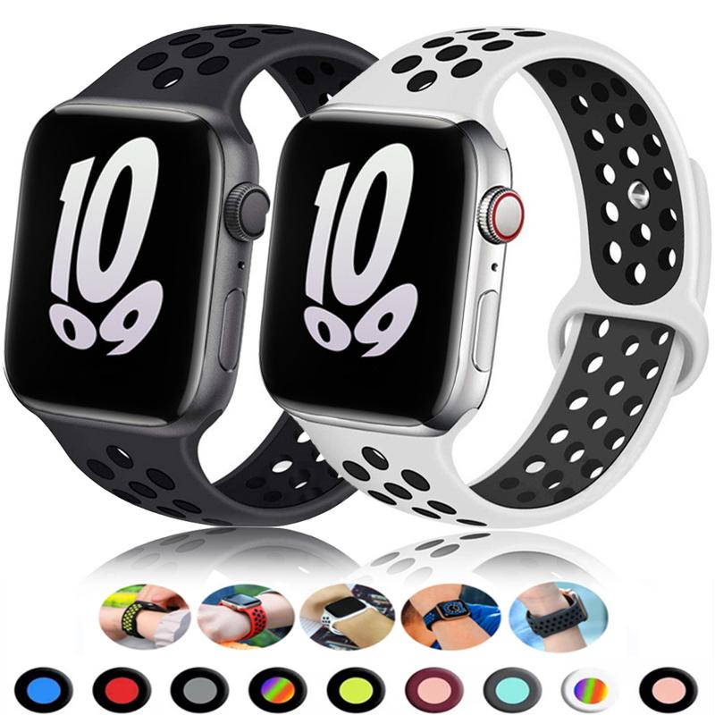 Sport Strap for Apple Watch Band 46mm 44mm 40mm 42-38-41mm 45mm Breathable Bracelet iWatch Series 10 9 8 7 6 SE 5 3 Ultra 2 49mm 3