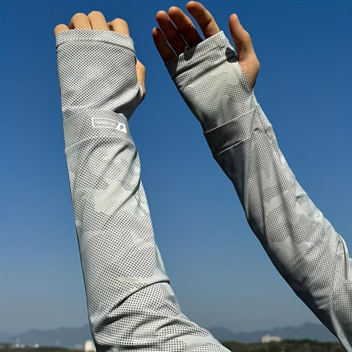 2-Piece Set (1 Left-Handed + 1 Right-Handed) Loose-Fit Sun Protection Arm Sleeves for Men and Women, Summer Ice Silk светло-серый