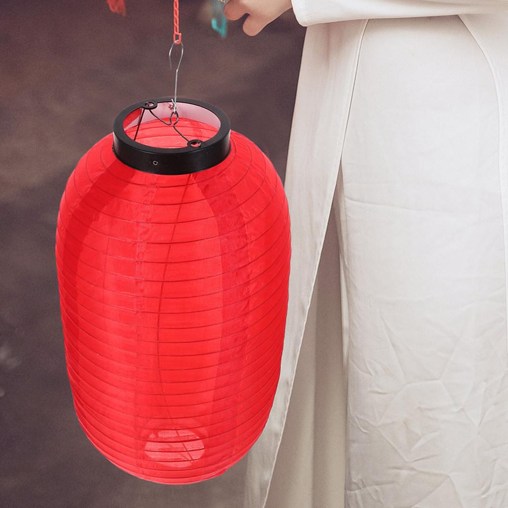 4Pcs Traditional Japanese Lanterns Silk Fabric Waterproof Foldable Hanging Light Fixture for Wedding Party Sushi Bar Outdoor