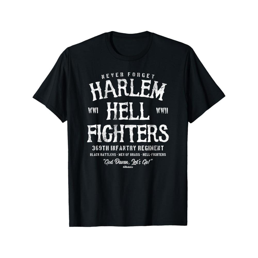 

Men s Harlem Hellfighter T-Shirt Cotton Casual Crew Neck Regular Version WWII Military History Print Summer T-Shirt M