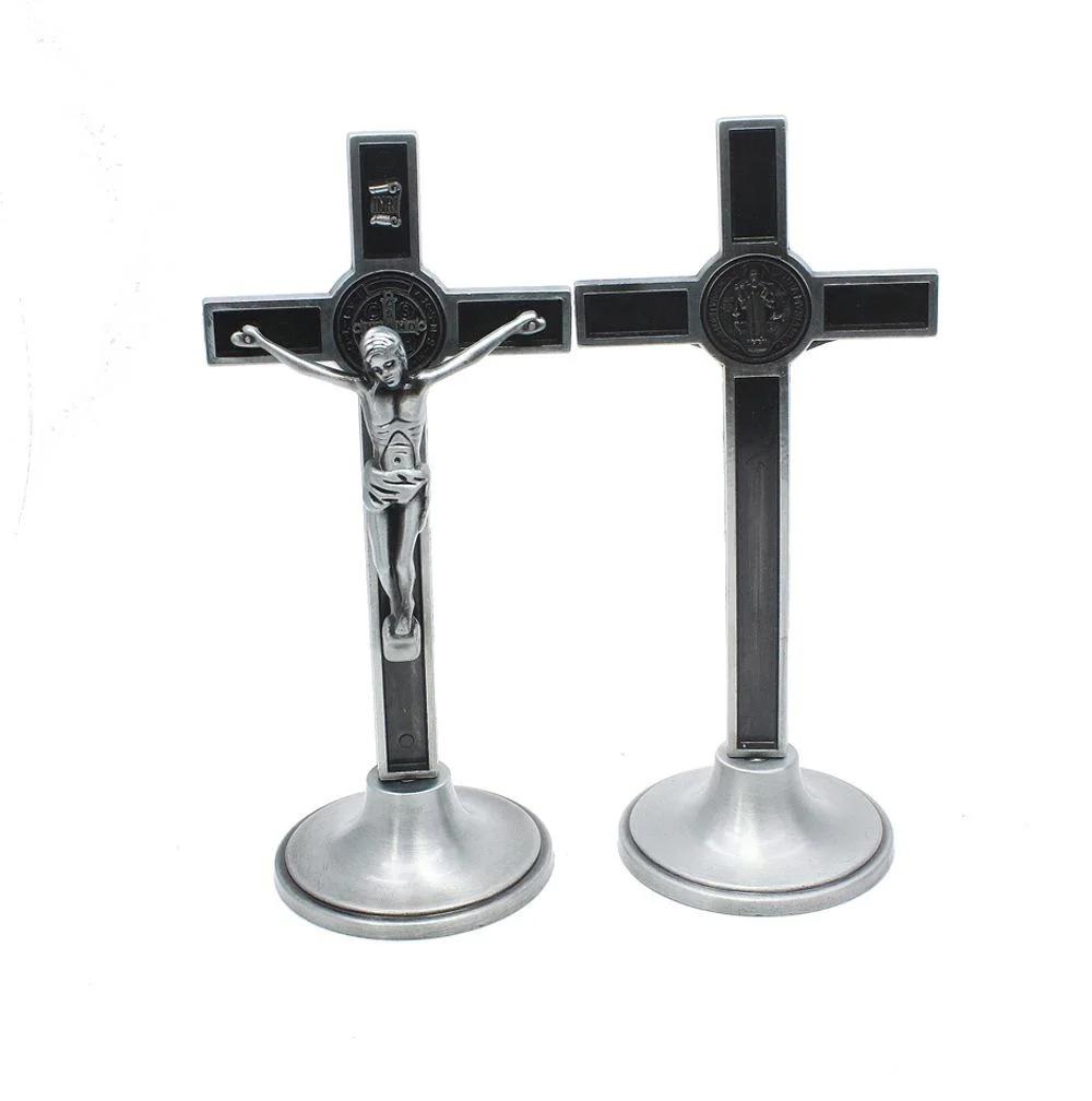 1Pc Cross Crucifix Stand Christ Catholic Jesus Statue Figurine Religious Prayer Church Decoration Car Home Chapel Decor