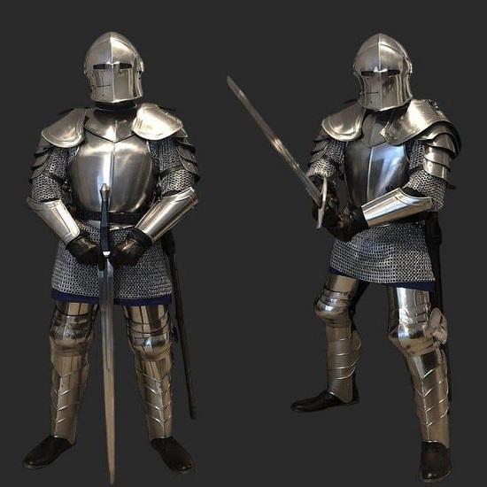 

Полный доспех барбута шедевр средневековой защиты рыцарский полный латный доспех для косплея ЛАРП костюма