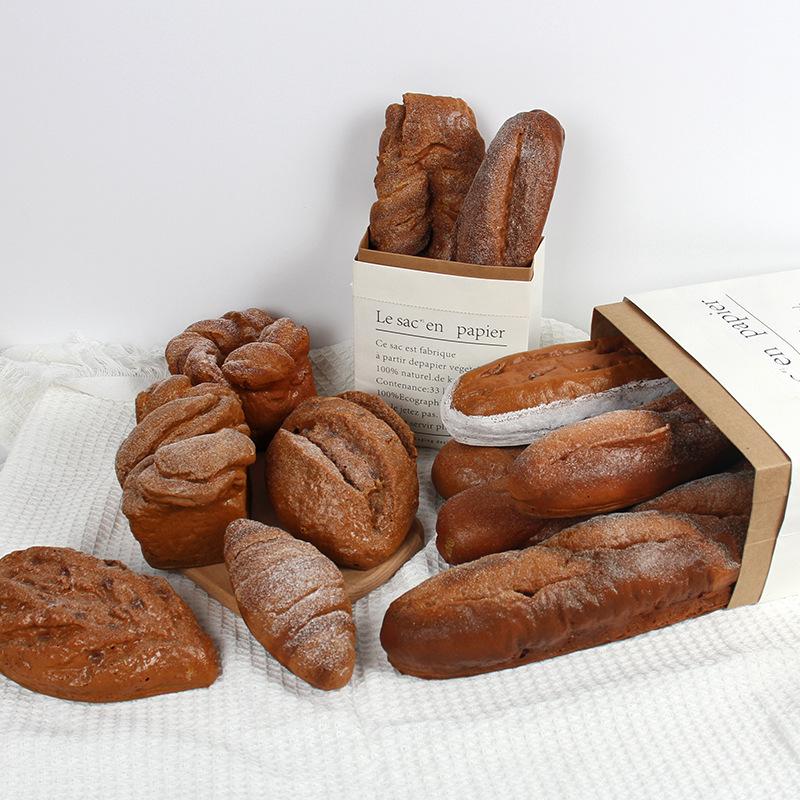 PU-Simulation Französisches Roggenbrotmodell Künstliches Brot Fake-Kuchen Bäckerei-Ausstellungsstücke Ornamente Foto-Requisiten Festival-Deko
